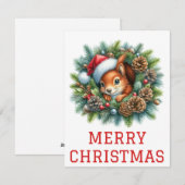 かわいいリスのクリスマスカード シーズンカード (正面/裏面)