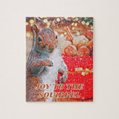 かわいいリスのクリスマスナッツの家族 ジグソーパズル (縦)