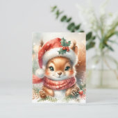 かわいいリスのクリスマスポストカード – かわいい シーズンポストカード (スタンド正面)