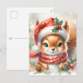 かわいいリスのクリスマスポストカード – かわいい シーズンポストカード (正面/裏面)