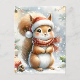 かわいいリスのクリスマスポストカード – かわいい シーズンポストカード