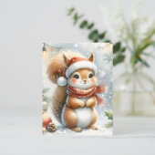 かわいいリスのクリスマスポストカード – かわいい シーズンポストカード (スタンド正面)