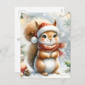 かわいいリスのクリスマスポストカード – かわいい シーズンポストカード (正面/裏面)