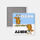 かわいいリスのクリーン/汚い食洗機磁石 マグネット (正面/裏面)