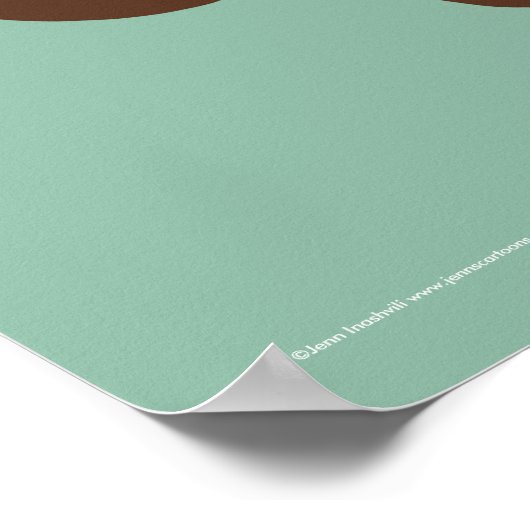 かわいいリスのコーヒー好き |動物お洒落アート ポスター (角)