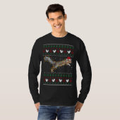 かわいいリスのサンタの帽子の醜いクリスマスセーター Tシャツ (正面フル)