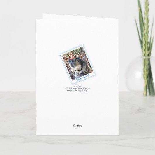 かわいいリスのティアラと口紅ハッピーバースデー カード (裏面)