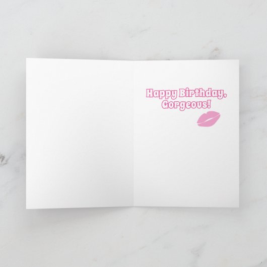 かわいいリスのティアラと口紅ハッピーバースデー カード (内部)