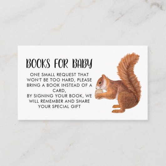 かわいいリスのブックリクエストのエンクロージャカード エンクロージャーカード (正面)