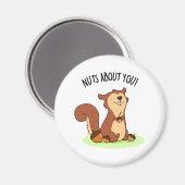 かわいいリスのプリンのナッツ マグネット (正面/裏面)