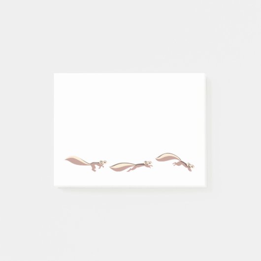 かわいいリスのランニングおよび跳躍 ポストイット (正面)