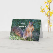 かわいいリスの写真悔やみや弔慰 カード (黄色い花)