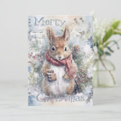 かわいいリスの冬のクリスマス シーズンカード (スタンド正面)