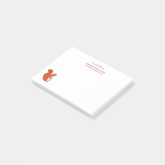 かわいいリスの名前と連絡注記 ポストイット (アングル)