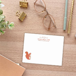 かわいいリスの名前と連絡注記 ポストイット