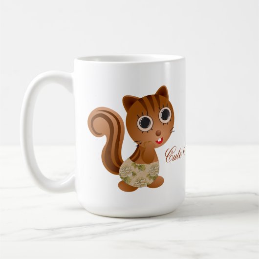 かわいいリスの女の子コーヒーマグ コーヒーマグカップ (左)