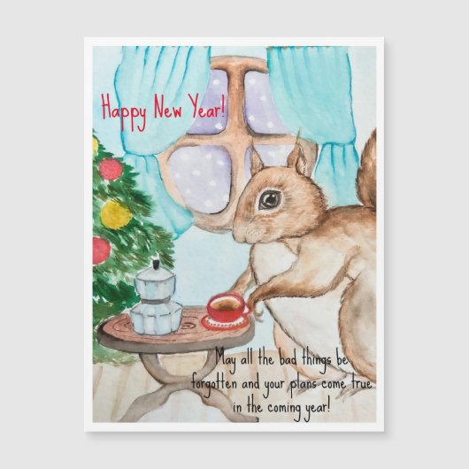 かわいいリスの居心地の良いスケッチ (正面)