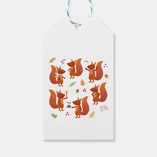 かわいいリスの幸せな休日パーソナライズされた ギフトタグ (裏面)
