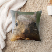 かわいいリスの微笑の写真 クッション (ブランケット)