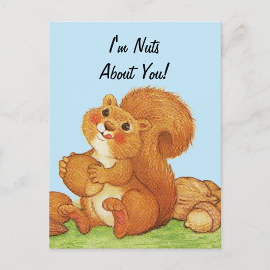 かわいいリスの木の実 ポストカード (正面)