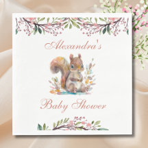 かわいいリスの森の森の森の赤ちゃんシャワーナプキン