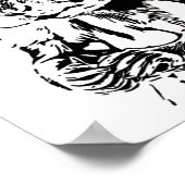 かわいいリスの白黒のスケッチ ポスター (角)