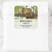 かわいいリスの自然写真 – ビジネス スクエアシール (バッグ)