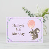 かわいいリスの誕生日招待状 招待状 (スタンド正面)