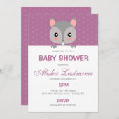 かわいいリスの赤ちゃんシャワー招待状 招待状 (正面/裏面)