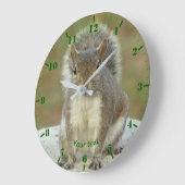 かわいいリスの顔を顔 ラージ壁時計 (傾斜)