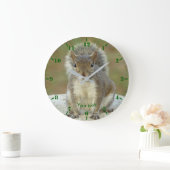 かわいいリスの顔を顔 ラージ壁時計 (ホーム)