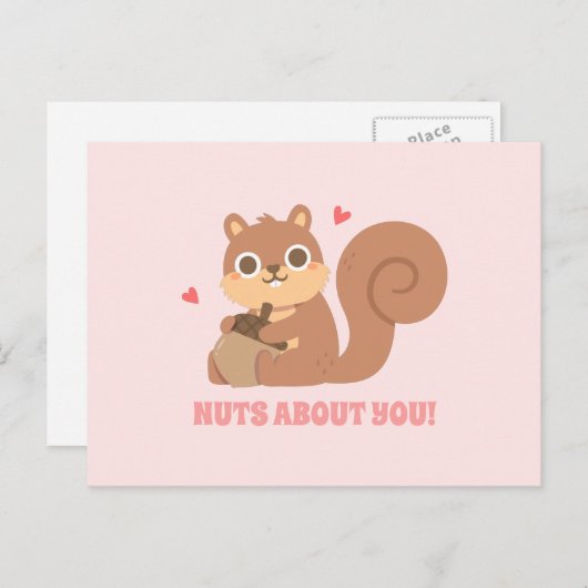 かわいいリスはあなたが好き バレンタインデーのユーモア ポストカード (正面/裏面)
