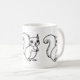 かわいいリスカップルラインマルチズミンカフェマグ コーヒーマグカップ