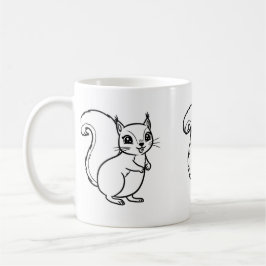 かわいいリスカップルラインマルチズミンカフェマグ コーヒーマグカップ