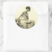 かわいいリスクフラッパー女の子1920の写真 ラウンドシール (バッグ)