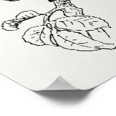 かわいいリスヴィンテージリスイラストレーション ポスター (角)