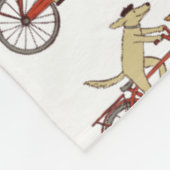 かわいいリス付き犬の乗用自転車パターン(の模様が)ある フリースブランケット (角)