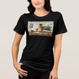 かわいいリス先生退職Tシャツイヤー トライブレンドTシャツ