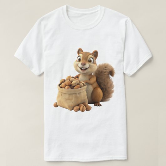 かわいいリス動物デザイン Tシャツ (デザイン正面)