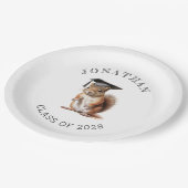 かわいいリス幼稚園の卒業パーティー ペーパープレート (アングル)