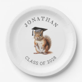 かわいいリス幼稚園の卒業パーティー ペーパープレート