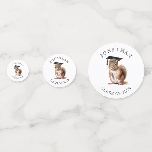 かわいいリス幼稚園の卒業表 コンフェッティ (裏面)