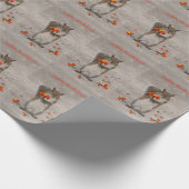 かわいいリス花ハッピーバースデー ラッピングペーパー (角)