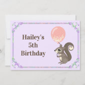 かわいいリス誕生日招待状 招待状 (正面)