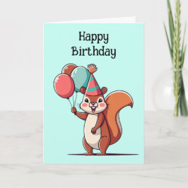 かわいいリス誕生日 カード