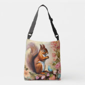 かわいいリス買い物袋 クロスボディバッグ (正面)