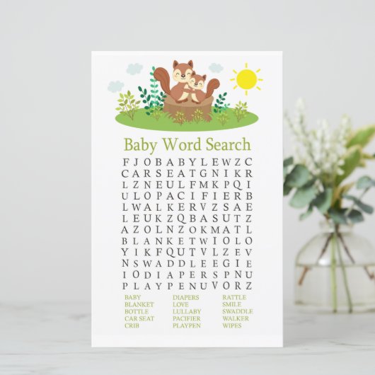 かわいいリス赤ちゃんシャワー単語検索ゲーム (スタンド正面)