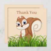 かわいいリス追加文字 サンキューカード (正面/裏面)