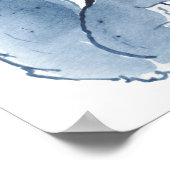 かわいいリス青い水彩動物の自然アート ポスター (角)