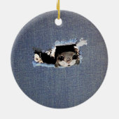 かわいいリス飛んでいるレル セラミックオーナメント (裏面)